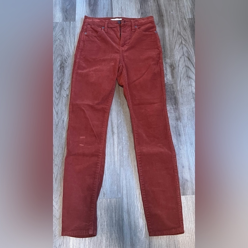Madewell Burnt Orange Corduroy High Rise Skinny Pants